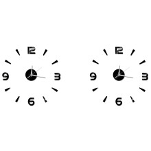 24X 3D Home Decor Quartz DIY Wall Clock Clocks Horloge Watch Living Room Fashion Acrylic Mirror Stickers Black