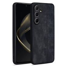 (Black) AZNS For Samsung Galaxy S26 FE Champion Edition Case PU Leather Covered TPU Phone Protective Cover