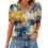 Women's  Short Sleeve Button-Down V-Neck Shirts rSets -Mint L 2