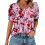 Women's  Short Sleeve Button-Down V-Neck Shirts rSets -Mint L 11