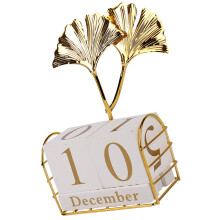 1Rustieke Bureaukalender Blokken Gouden Kleur Decoratie