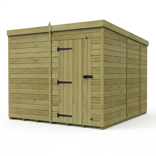 8 x 9 Pent Shed Tanalised (Single Door, No Windows) 1