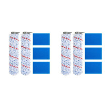 2sets Filterborstelrol en Voorfilterschuim Vervangende Onderdelen voor IFloor HF10E-01 Draadloze Nat-Droogzuiger