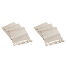 2X Farmhouse Bordslöpare, Vintage Rustik Bordslöpare, Bomullsflätad Soffbordslöpare, Beige Vävd Bordslöpare