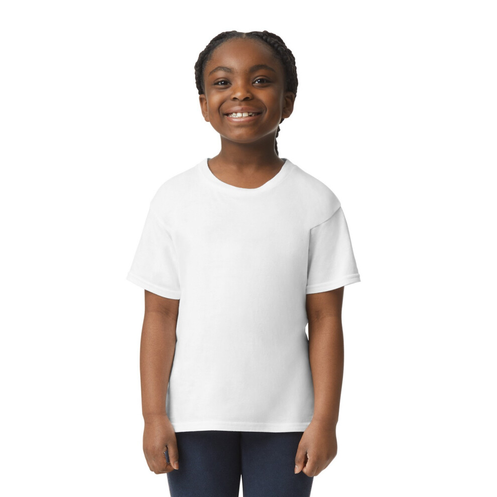 Gildan (9-11 Years, White) Childrens/Kids Plain T-Shirt