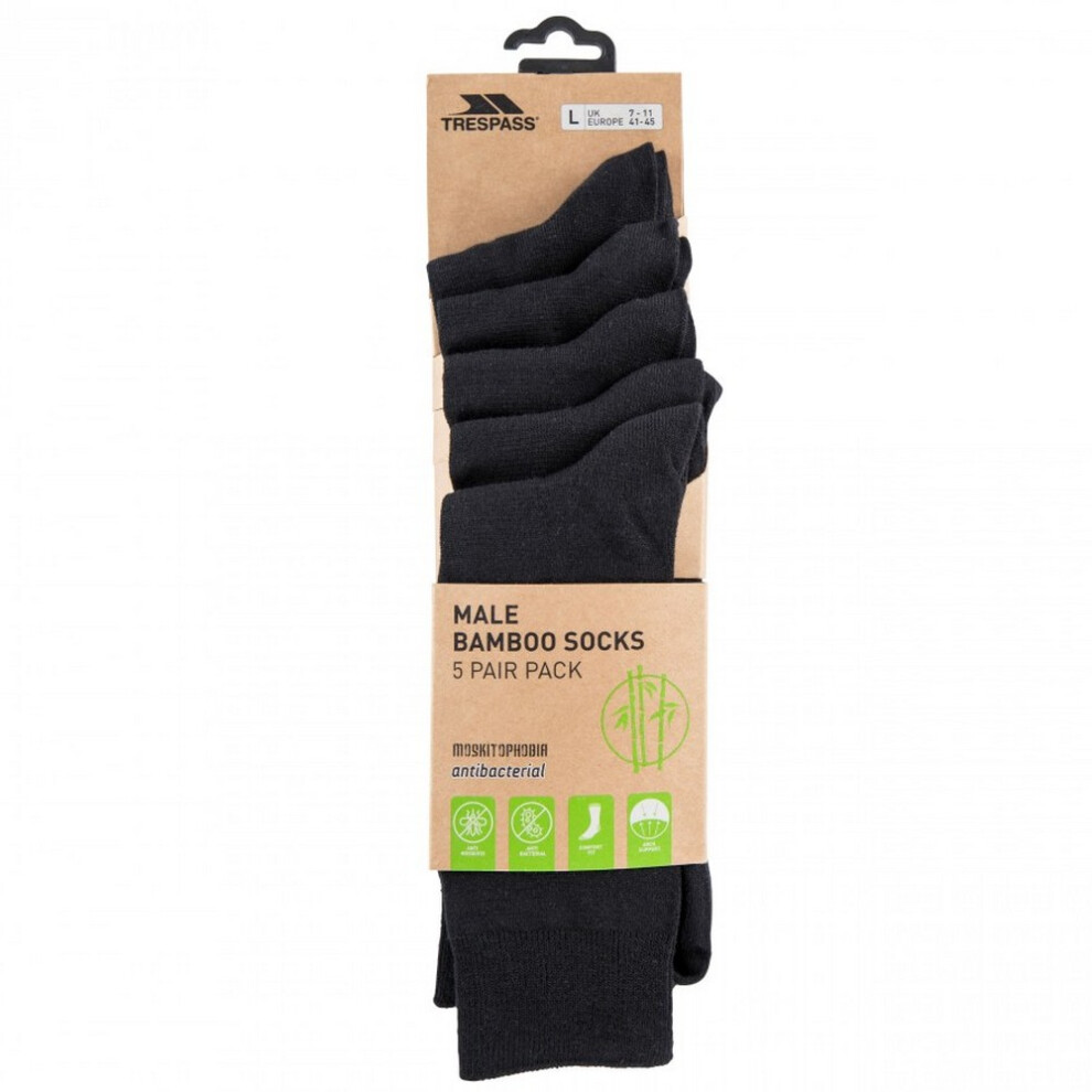 Trespass (4-7 Uk, Black) Mens Daily Walking Socks (Pack Of 5)