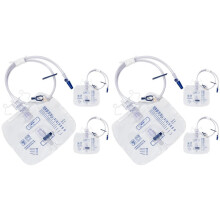 Pacote com 6 Bolsas de Cateter de 2000 ML para Homens e Mulheres. Bolsas Profissionais para Drenagem Urinária com Câmara de Gotejamento Antirrefluxo