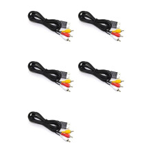5pcs 1.8M Composite DC128AV Cable AV Audio Video TV Adapter Cable for Dreamcast, RCA Connection Cord