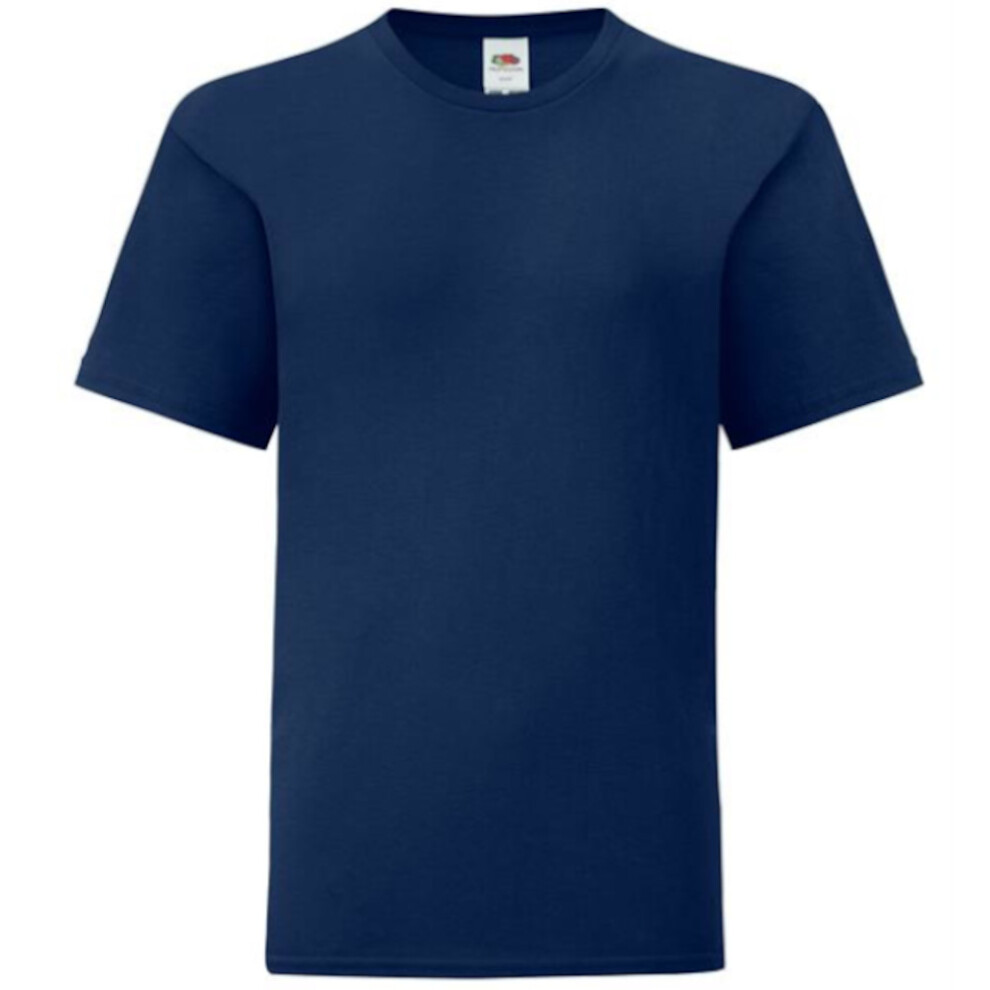 Fruit Of The Loom (7-8 Years, Navy) Childrens/Kids Iconic T-Shirt