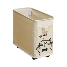 (White low style) Foldable Wheeled Basket for Yoga Mats (50L)
