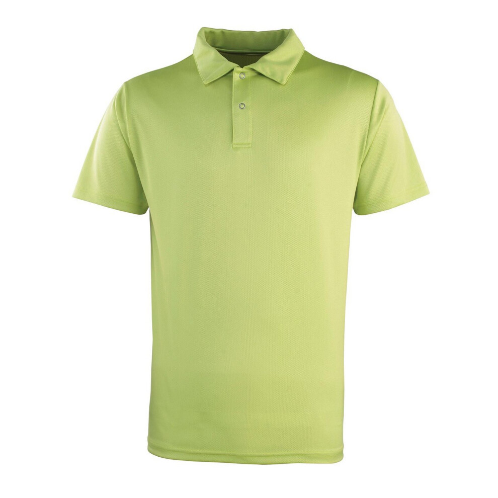 Premier (L, Lime) Unisex Adult Coolchecker Pique Polo Shirt