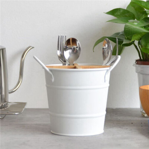 2X Kitchen Cutlery Organizer Knife Stand Storage Holder Separate Spoon Fork Chopstick Kitchenware Cooking Tool White 2