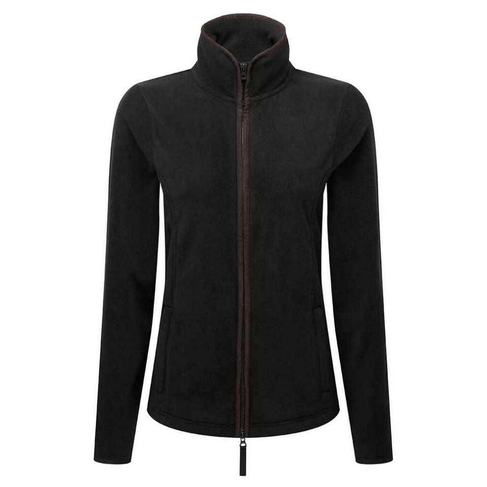 Premier (3Xl, Black/Brown) Womens/Ladies Artisan Contrast Trim Fleece Jacket