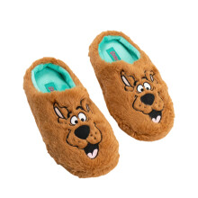 (3 UK-4 UK, Brown) Scooby Doo Unisex Adult Character Face Mule Slippers
