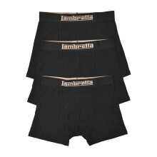 (XL, Black) Lambretta Mens Logo Cotton Blend Boxer Shorts (Pack of 3)