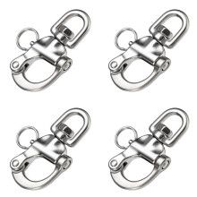 4X Manille Pivotante en Acier Inoxydable à Dégagement Rapide pour Chaîne D'Ancre de Bateau, Mousqueton Pivotant pour Architecture Marine