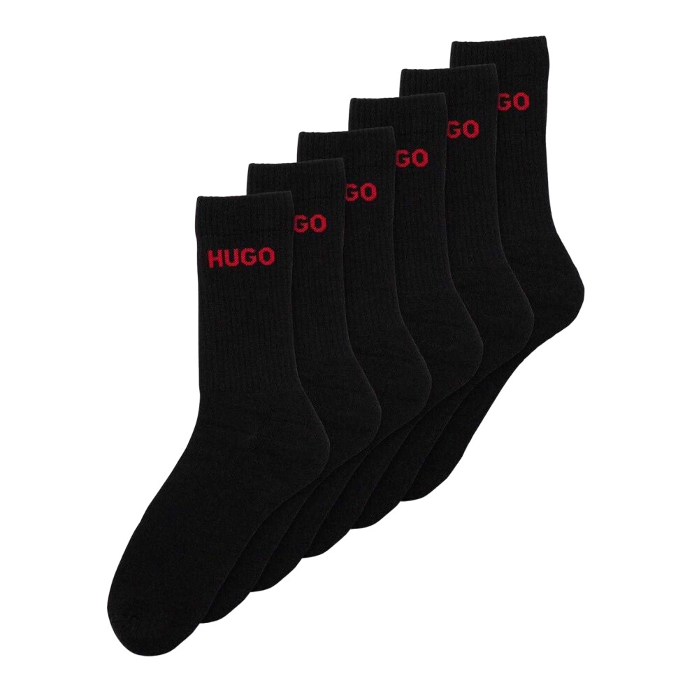 Hugo Boss (9 Uk-11 Uk, Black) Mens Crew Socks (Pack Of 6)