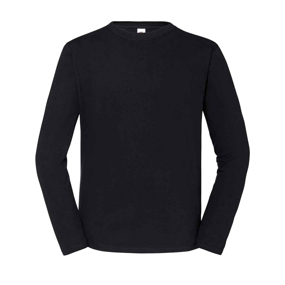 Fruit Of The Loom (Xs, Black) Mens Iconic Long-Sleeved T-Shirt