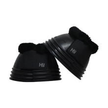 (M, Black) HyIMPACT Ringed Fleece Topped Over Reach Boots (One Pair)