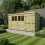15 x 4 Pent Shed Tanalised (Double Door, With Windows) 1