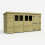 15 x 4 Pent Shed Tanalised (Double Door, With Windows) 2