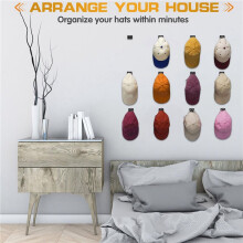 24PCS Adhesive Hat Hooks for Wall,Hat Racks for Baseball Caps,for Wall, Door, Closet, Room Decorate