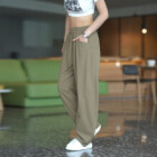 (Maple Leaf,M)Breathable Lightweight Casual Pants For Men With Slim Fit And Elastic Waist For Summer