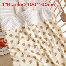 (Teddy Bear)Cartoon Bear Sun Heart Dinosaur Patterns Baby Swaddle Blanket For Kids Gift Use