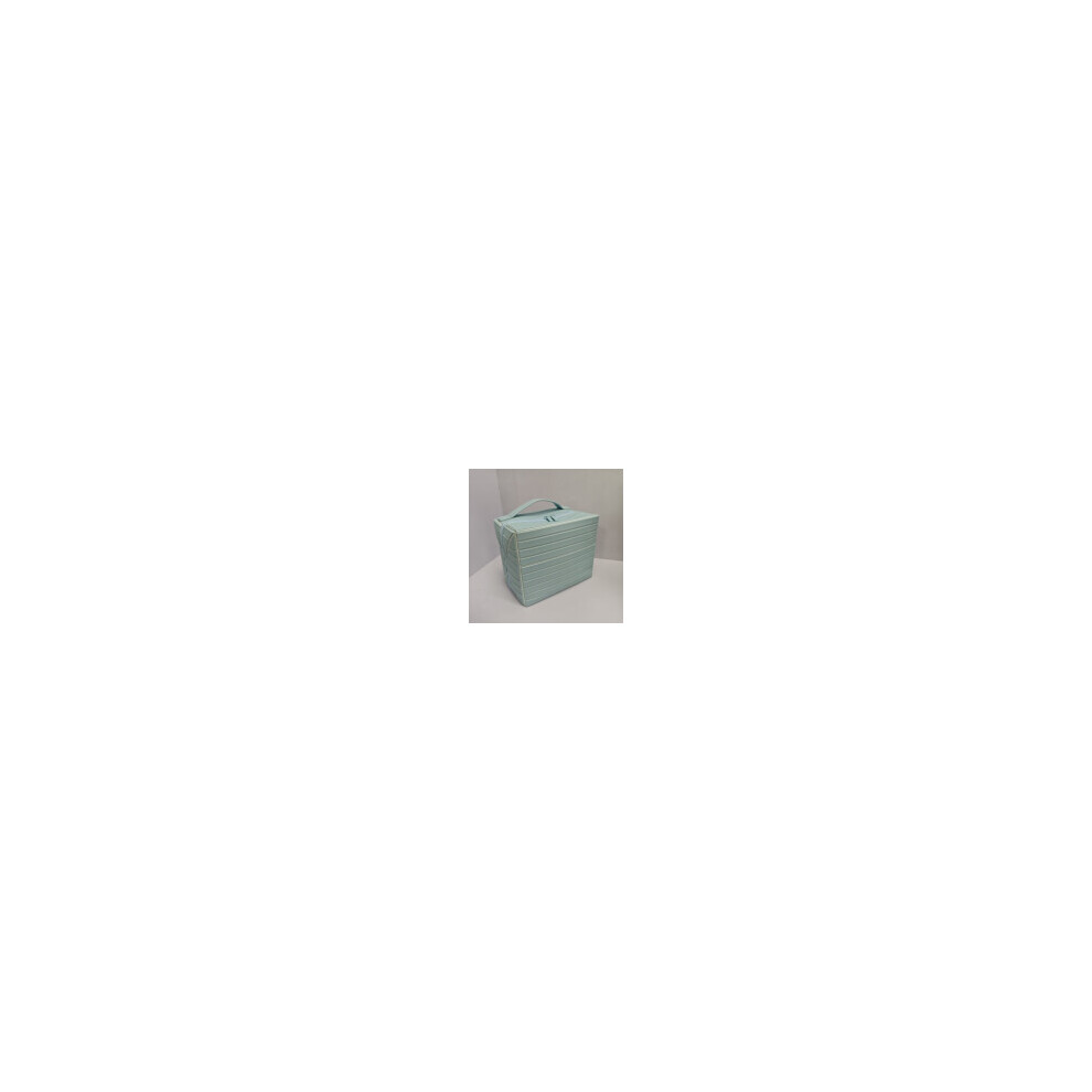 (LightBlue) Cosmetic Travel Compact Bag With Divider And Zipper For And Skincare Makeup