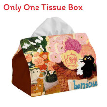 (Brown)Handpainted Oil Art Tissue Dispenser With Embedded Design Living Space Use Gift