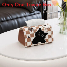 (Style A)Cartoon Puppy Tissue Box With Pu Construction For Vehicle And Living Room Decor