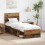 VidaXL vidaXL Bed Frame with Headboard Old Wood 75 x 190 cm Solid Pine Wood 1