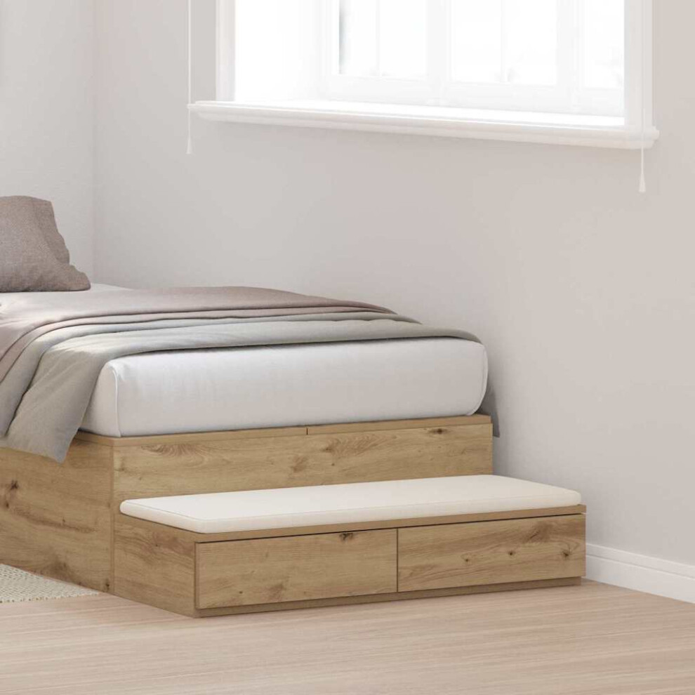 Vidaxl Bed Drawers Artisan Oak 90 X 36.5 X 16.5 Cm Engineered Wood