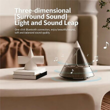 Aromatherapie-Atmosphärenlampe mit -Lautsprecher, Quantenlicht, HiFi-Sound, Kabelloser Stereo-Subwoofer, Silberfarben