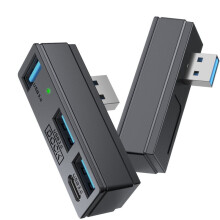 4-in-1 USB 3.0 Hub, 5 Gbit/S, Ultraschneller Tragbarer Hub für /Steam Machine/PC/Laptop, Tastatur, Maus, USB-Stick-Erweiterung