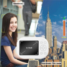 Digitalkamera für Teenager, Autofokus-Kamera mit Bildstabilisierung, 16-Fachem Zoom, 4K-Videokamera, Tragbare Kompaktkamera zum Vloggen