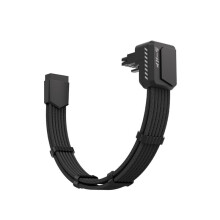 600-W-GPU-Stromverlängerungskabel (12+4 Pins), 16-Pin-Grafikkartenadapterkabel (90 Grad) für 40- und 50-Zoll-Grafikkarten, RVS Schwarz