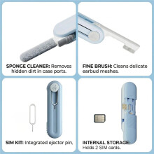 Kit de Limpieza Electrónica para Auriculares y Teléfono, Herramienta de Limpieza con Cepillo de Alta Densidad y Pin de Expulsión de SIM