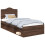 VidaXL vidaXL Bed Frame with Headboard Brown Oak 100 x 200 cm Solid Pine Wood 3