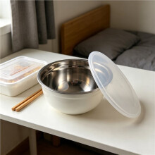 Salatschüssel-Set Aus Edelstahl, 45-Ml-Dipschale für Dressing, Servierbesteck und Abnehmbarer Tablett, Leicht zu Reinigen, 1 Set