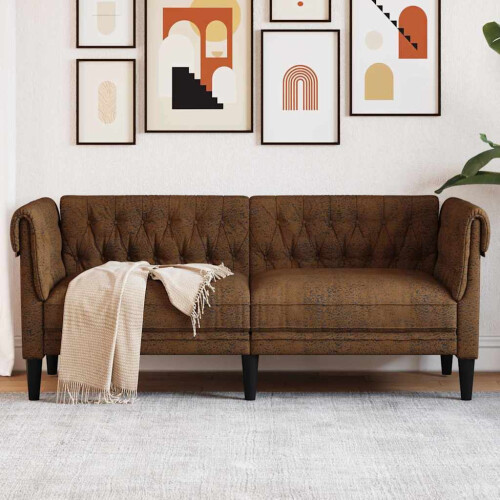 VidaXL vidaXL Sofa Brown 182.5 x 74.5 x 74.5 cm Polyester 2