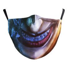 (Style 16,Adult)Máscara facial de algodão com estampa digital engraçada tema Halloween moda criativa uso à prova de poeira todos os dias