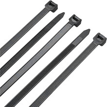 100 Stück Selbstsichernde Kabelbinder Aus Nylon, Schwarz, mit Befestigungsringen, Kabelbinder-Reißverschlüssen und Kabelbinder-Set