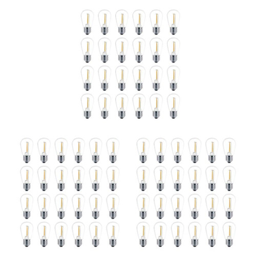 72 Pack 3V LED S14 Replacement Light Bulbs, Shatterproof Outdoor Solar String Light Bulbs, Warm White