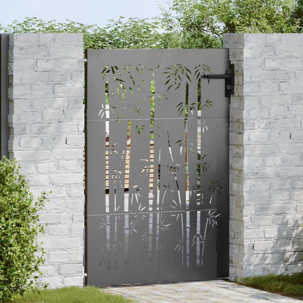 Vidaxl Garden Gate With Lock Black 85 X 125 Cm Powder-Coated Steel