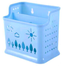 (Blue) Double Compartment Chopstick & Utensil Holder