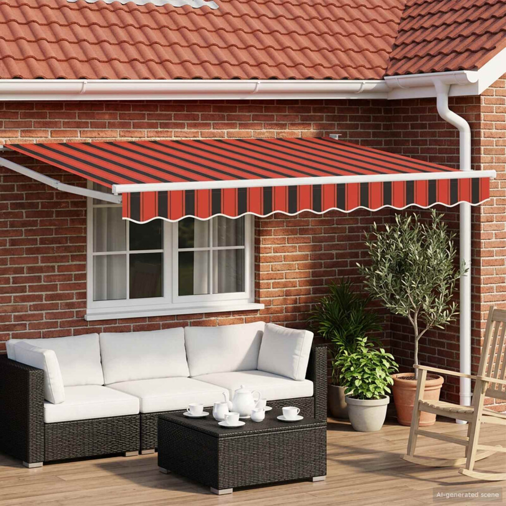 Vidaxl Manual Retractable Awning With Leds 3.5 X 2 M