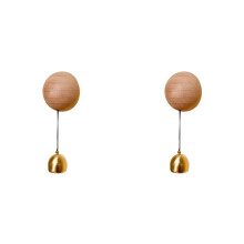 2X Vintage Houten Deurbel, Retro Windgong, Decoratie voor Buiten in de Tuin, Decoratie voor de Entree van een Huis,A
