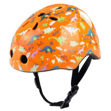 Cute Kids Bike Helmet Boys Girls Adjustable Safety Comfort Helmets for Multi Sports Cycle Skating Orange Dinosaur World