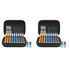 2X 3ML Peptide Case - 63-Slot Peptide Organizer with Mesh Pocket, Fits 3ml Bottles, Peptide Storage Case for Fridge